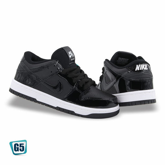 CALZADO URBANO REPLICA DUNK LM COLOR CHAROL BLANCO / NEGRO