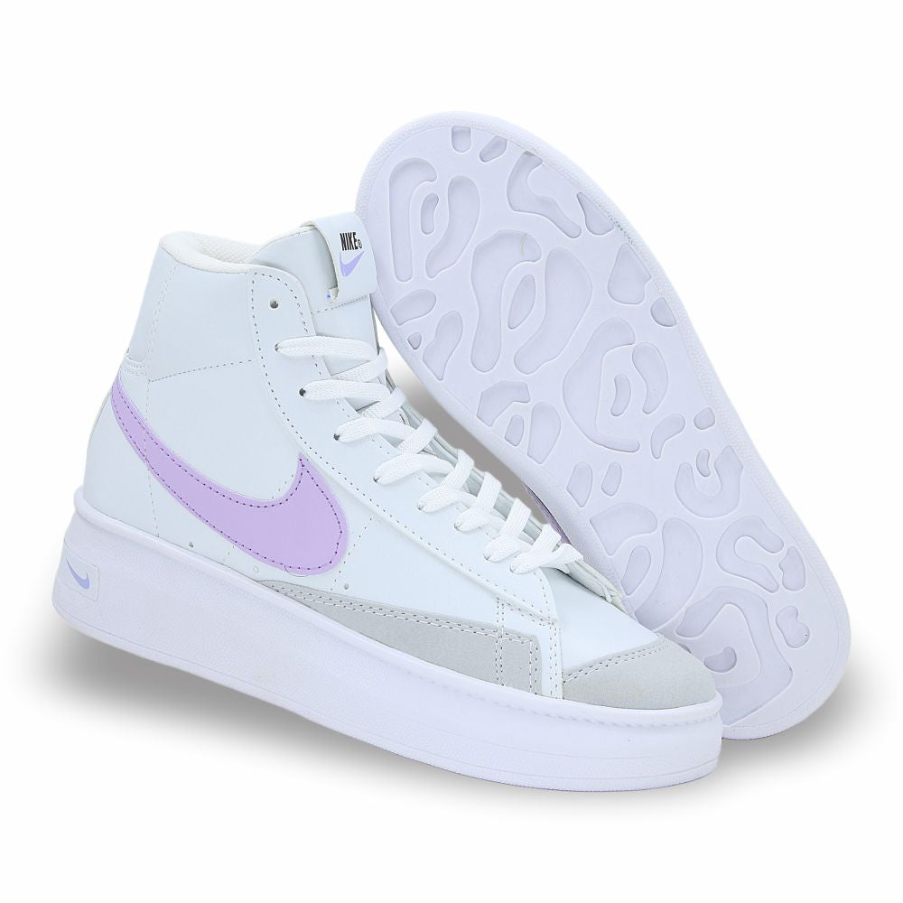 CALZADO URBANO REPLICA NIK BLAZER MID L20 COLOR BLANCO LILA