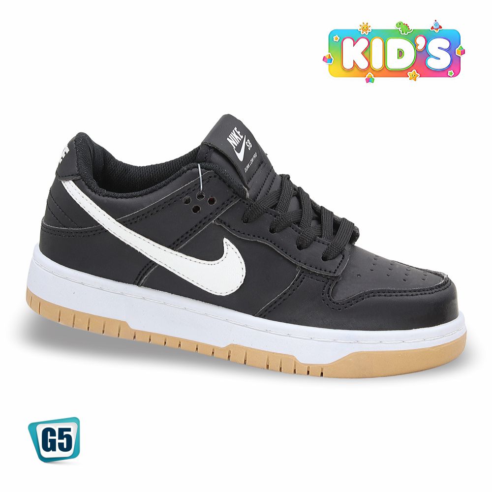 CALZADO URBANO KID´S REP NIK AIR FORC 6000G COLOR NEGRO BLANCO AMBAR