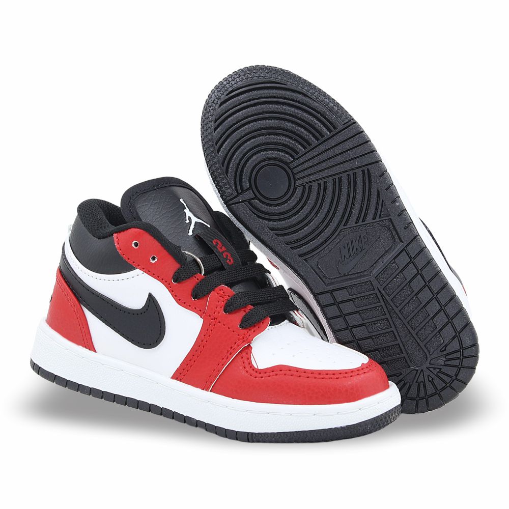 CALZADO URBANO REPLICA AIR JDAN COLOR NEGRO / BLANCO / ROJO