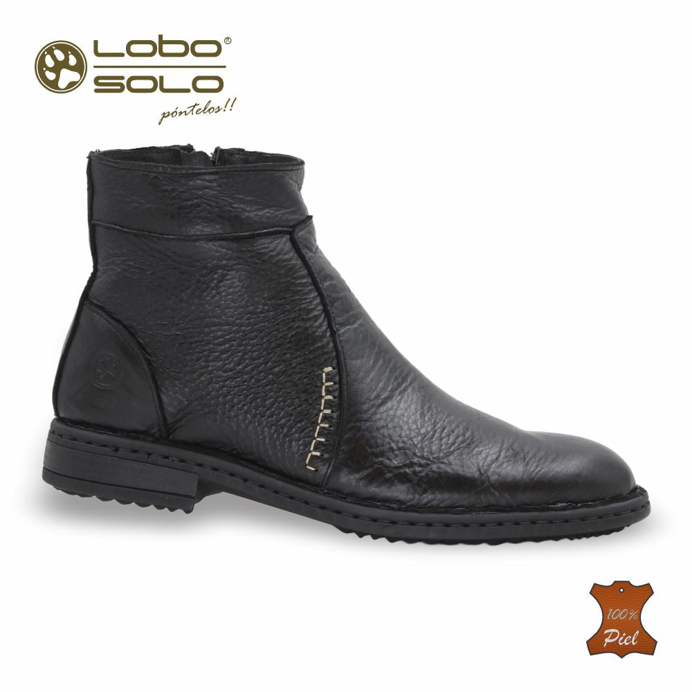 Zapato Formal media bota de Piel mod. 7951 color Negro – LOBO SOLO