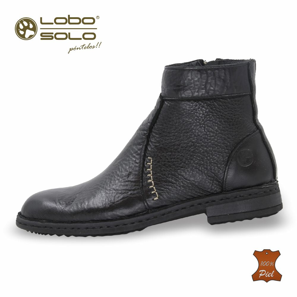 Zapato Formal media bota de Piel mod. 7951 color Negro – LOBO SOLO