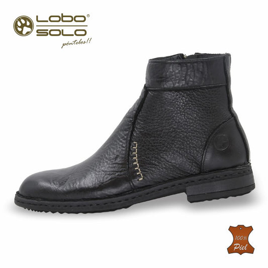 Zapato Formal media bota de Piel mod. 7951 color Negro – LOBO SOLO