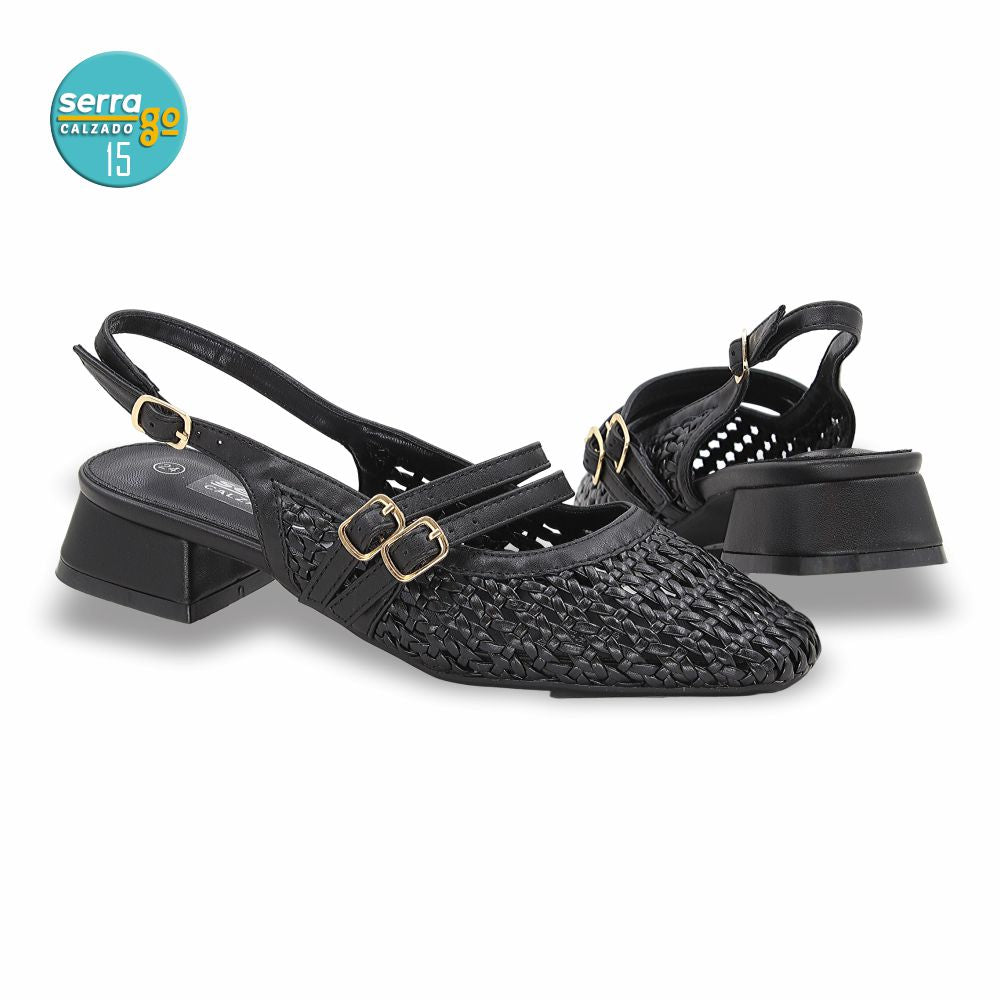 ZAPATILLA DE TACON, MODELO 813, COLOR NEGRO, CORRIDA 23 - 26