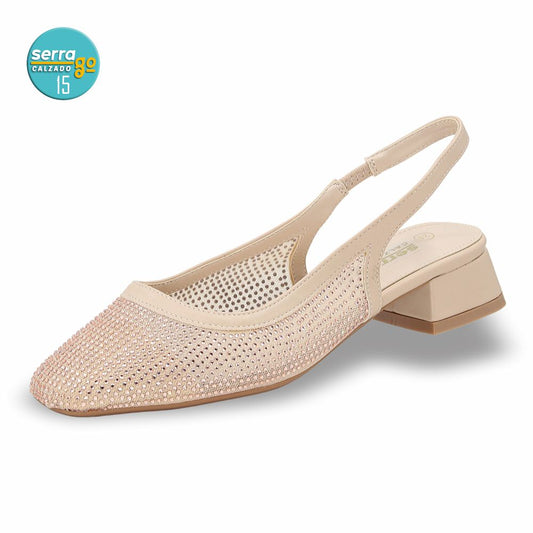 ZAPATILLA DE TACON, MODELO 812, COLOR LATTE, CORRIDA 23 - 26