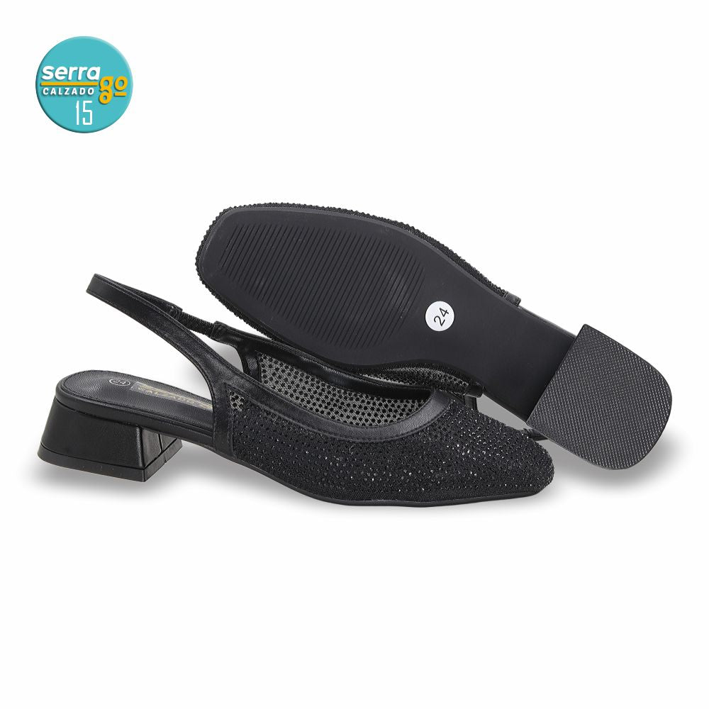 ZAPATILLA DE TACON, MODELO 812, COLOR NEGRO, CORRIDA 23 - 26