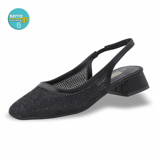 ZAPATILLA DE TACON, MODELO 812, COLOR NEGRO, CORRIDA 23 - 26
