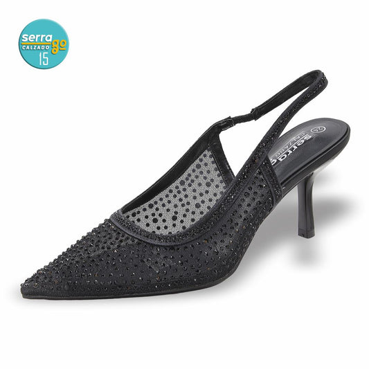 ZAPATILLA DE TACÓN, MODELO 801, COLOR NEGRO, CORRIDA 23 - 26