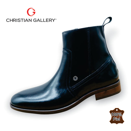 Zapato Formal media bota de Piel mod. 5253 color negro – Christian Gallery
