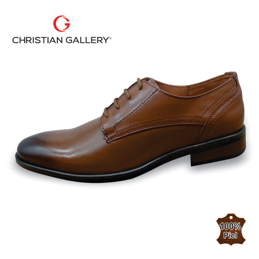Zapato Formal de Piel mod. 5256-1 color tabaco – Christian Gallery