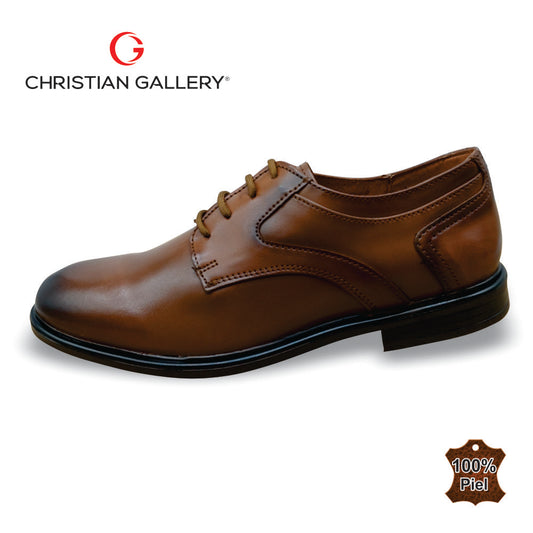 Zapato Formal de Piel mod. 4550-1 color tabaco – Christian Gallery