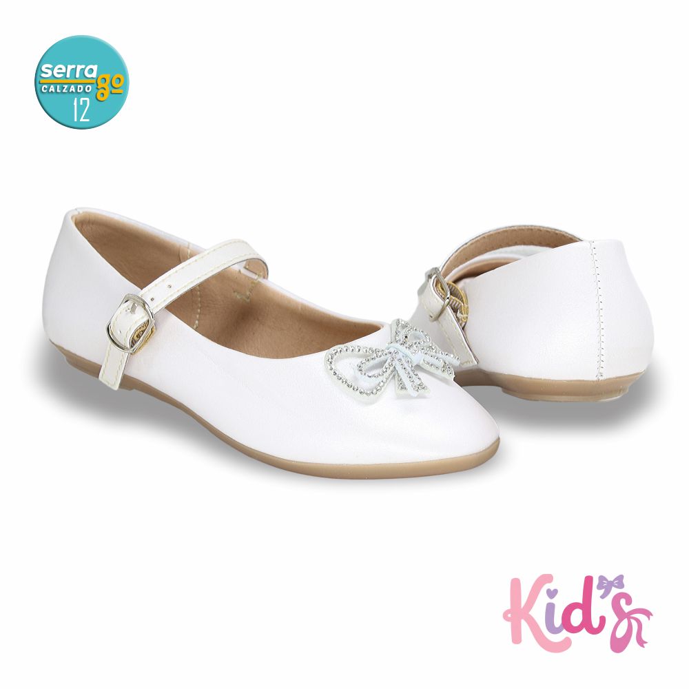 BALERINA PARA NIÑA ZULIA, ESTILO 4015, COLOR BCO PERLA, CORRIDA 12 - 24.5