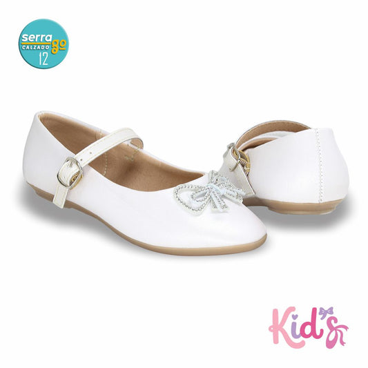 BALERINA PARA NIÑA ZULIA, ESTILO 4015, COLOR BCO PERLA, CORRIDA 12 - 24.5
