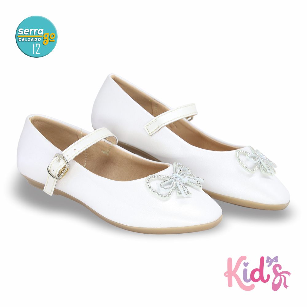BALERINA PARA NIÑA ZULIA, ESTILO 4015, COLOR BCO PERLA, CORRIDA 12 - 24.5