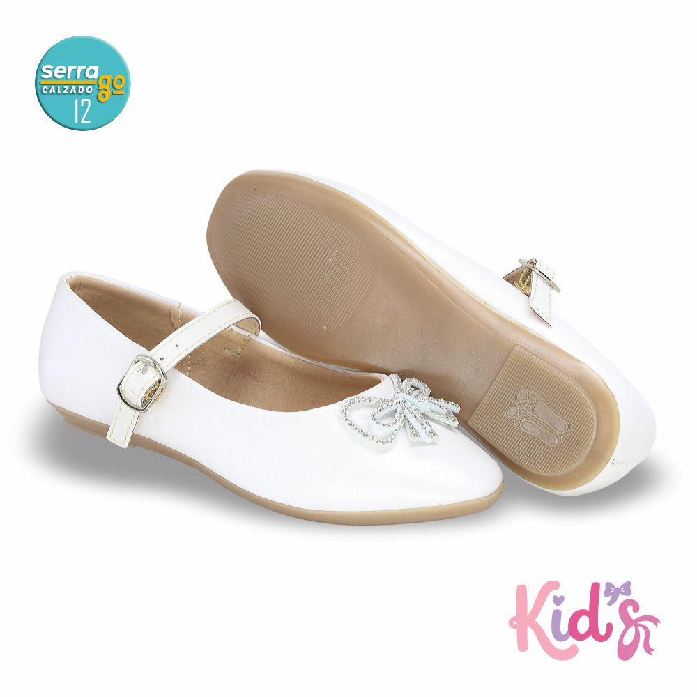 BALERINA PARA NIÑA ZULIA, ESTILO 4015, COLOR BCO PERLA, CORRIDA 12 - 24.5