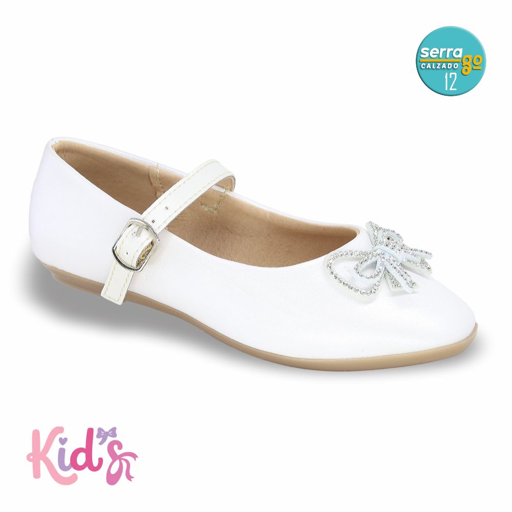 BALERINA PARA NIÑA ZULIA, ESTILO 4015, COLOR BCO PERLA, CORRIDA 12 - 24.5