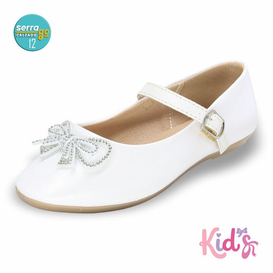BALERINA PARA NIÑA ZULIA, ESTILO 4015, COLOR BCO PERLA, CORRIDA 12 - 24.5