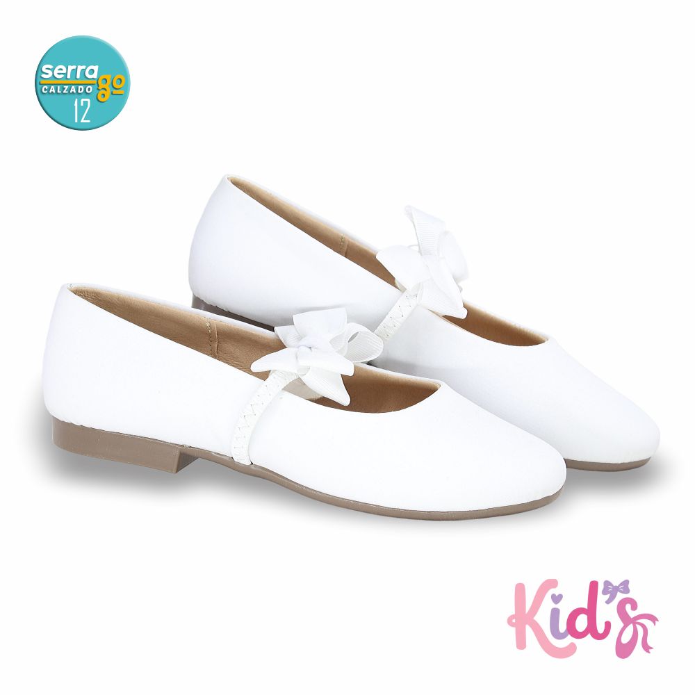 BALERINA PARA NIÑA ZULIA, ESTILO 5020, COLOR BCO PERLA, CORRIDA 12 - 24.5