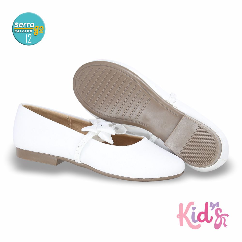 BALERINA PARA NIÑA ZULIA, ESTILO 5020, COLOR BCO PERLA, CORRIDA 12 - 24.5