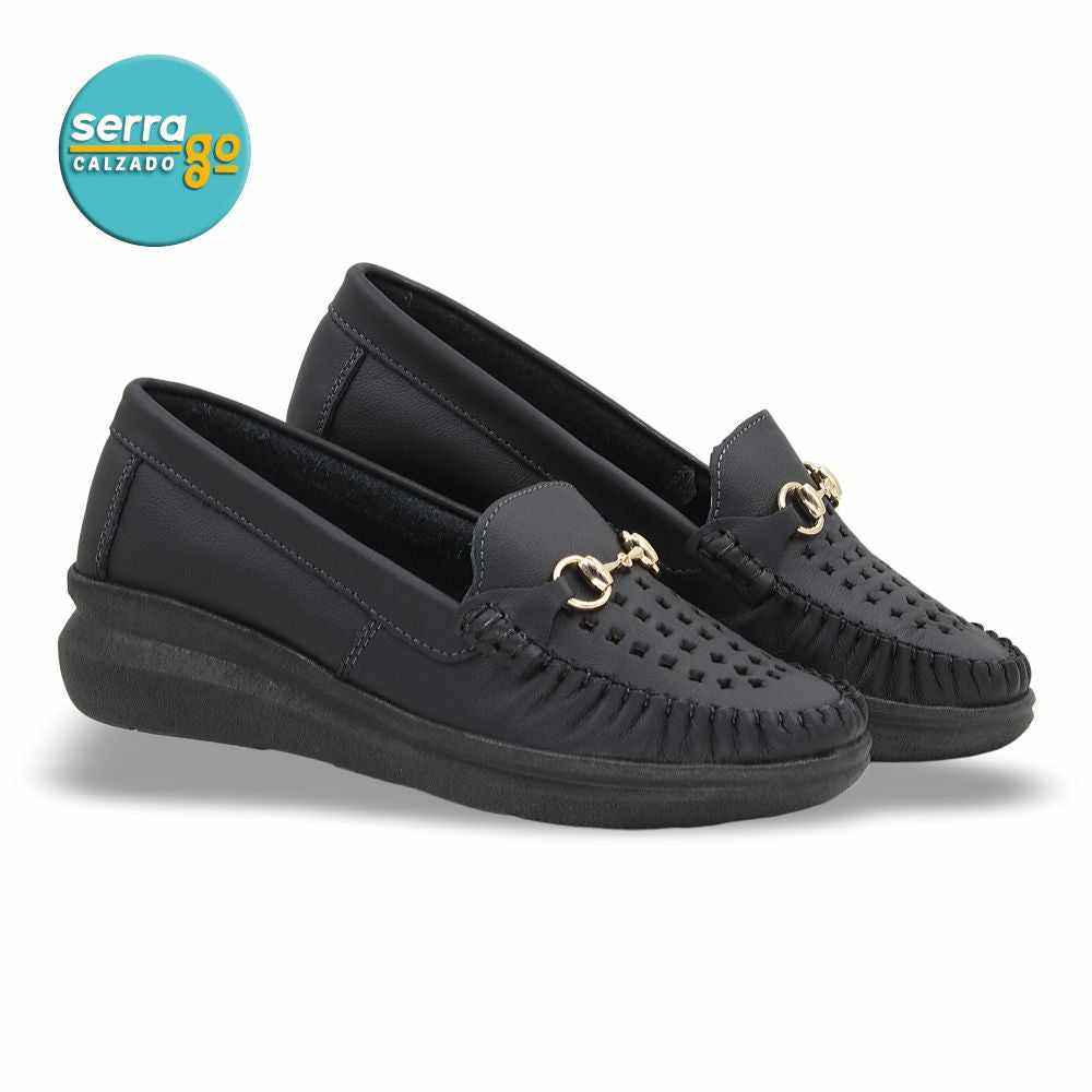 MOCASIN CONFORT DAMA ESTILO 631 COLOR NEGRO