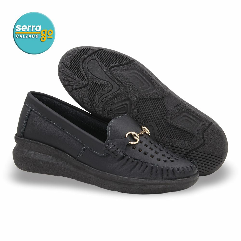 MOCASIN CONFORT DAMA ESTILO 631 COLOR NEGRO