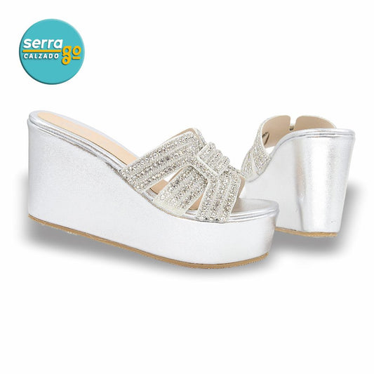 SANDALIA DE PLATAFORMA MOD. 2506 COLOR PLATA