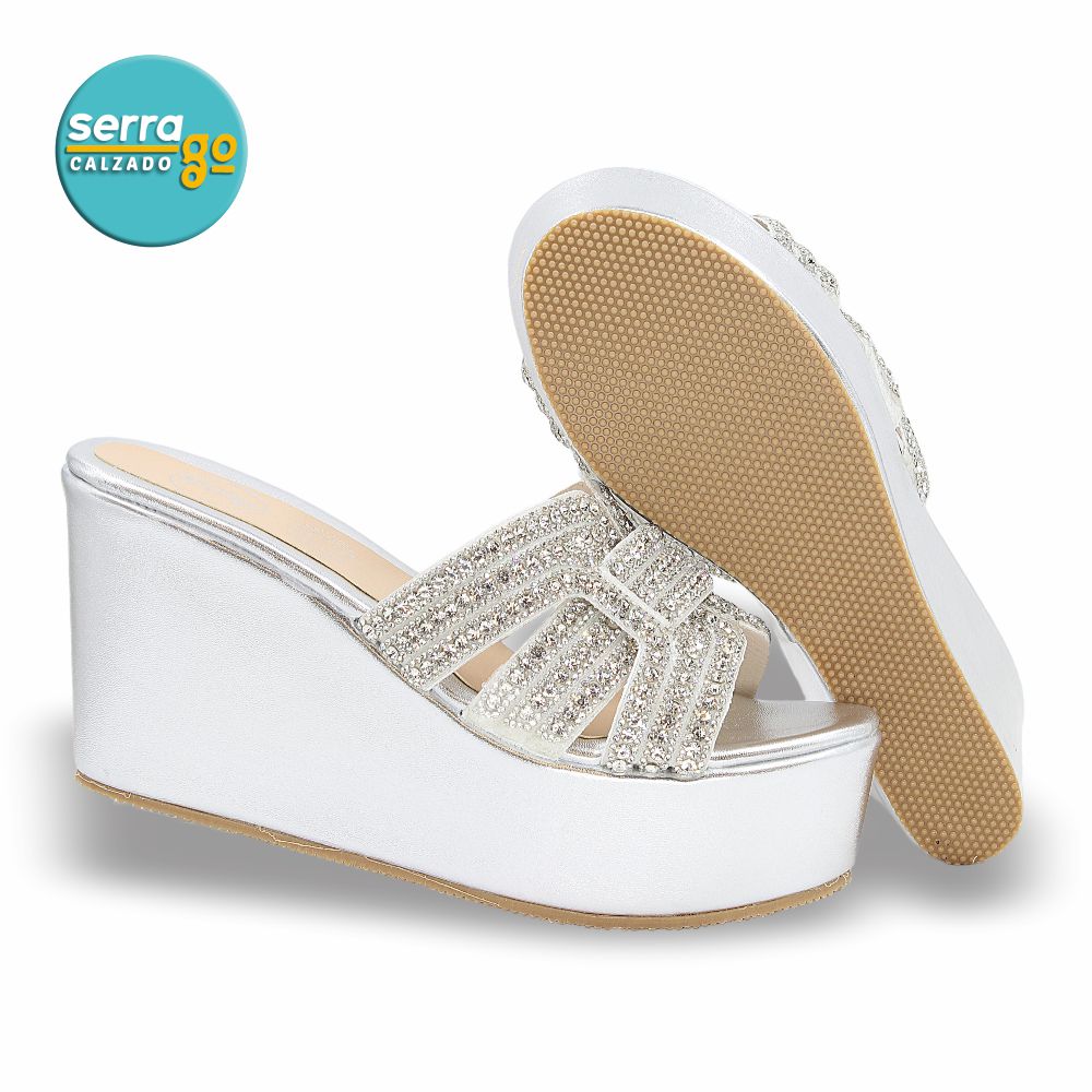 SANDALIA DE PLATAFORMA MOD. 2506 COLOR PLATA