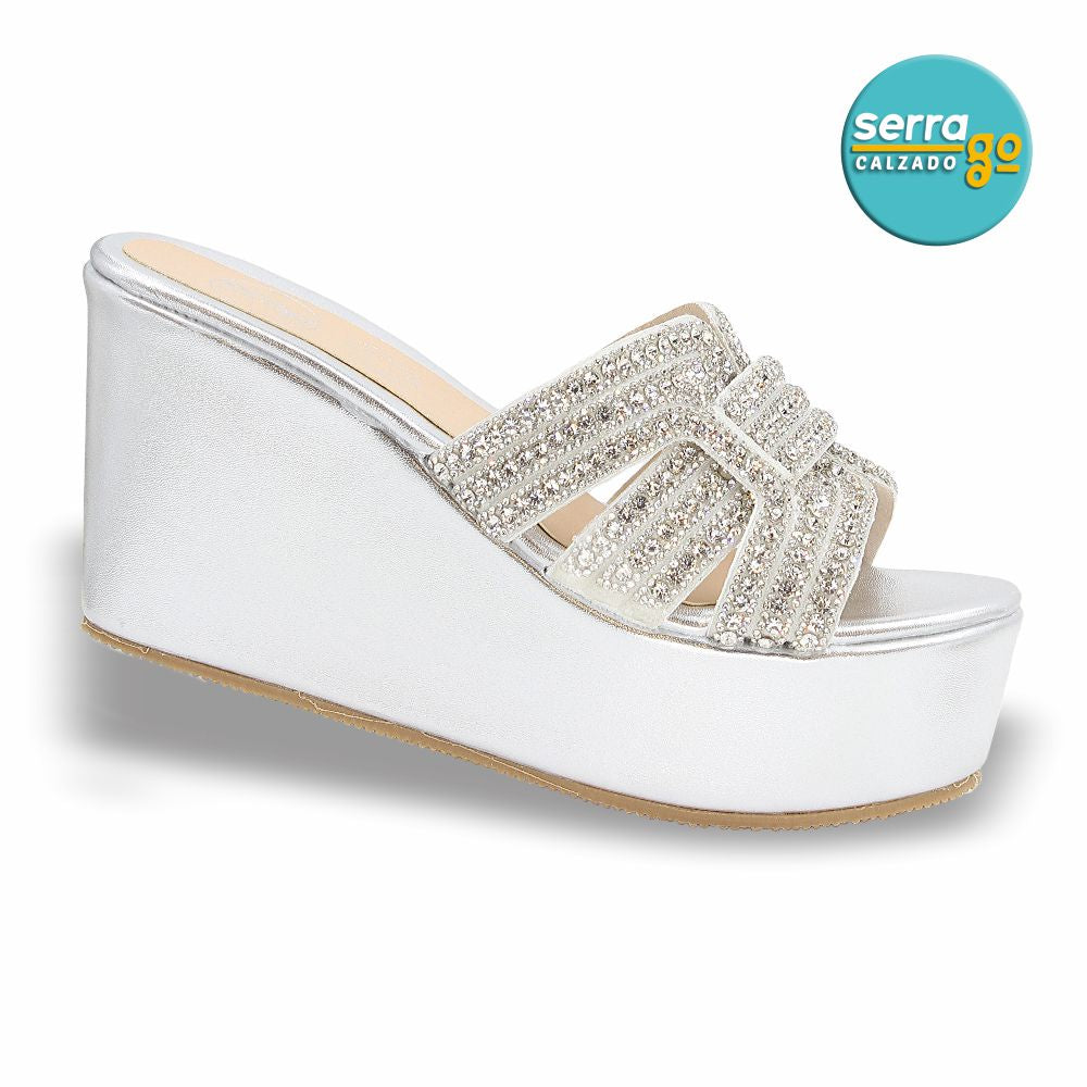 SANDALIA DE PLATAFORMA MOD. 2506 COLOR PLATA