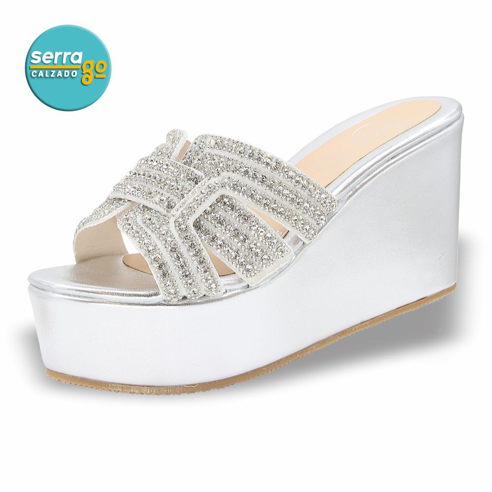 SANDALIA DE PLATAFORMA MOD. 2506 COLOR PLATA