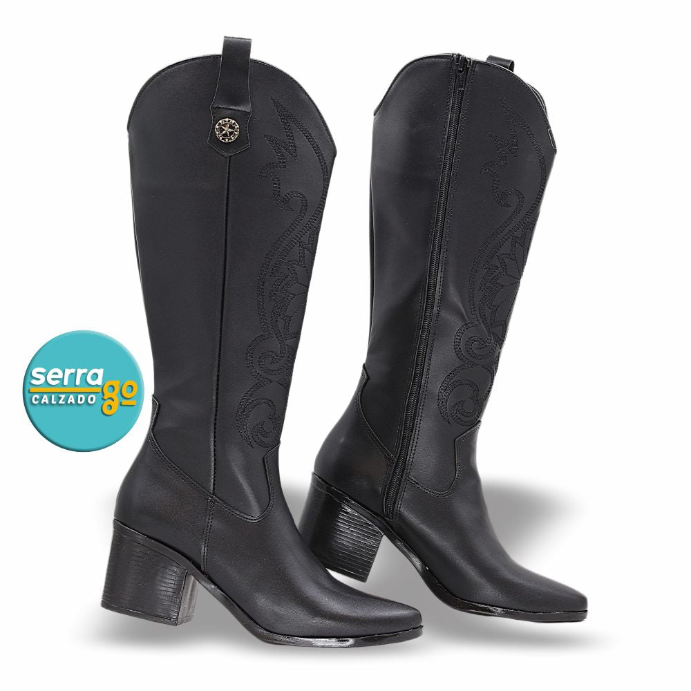 BOTA LARGA DAMA ESTILO ARKANS COLOR NEGRO