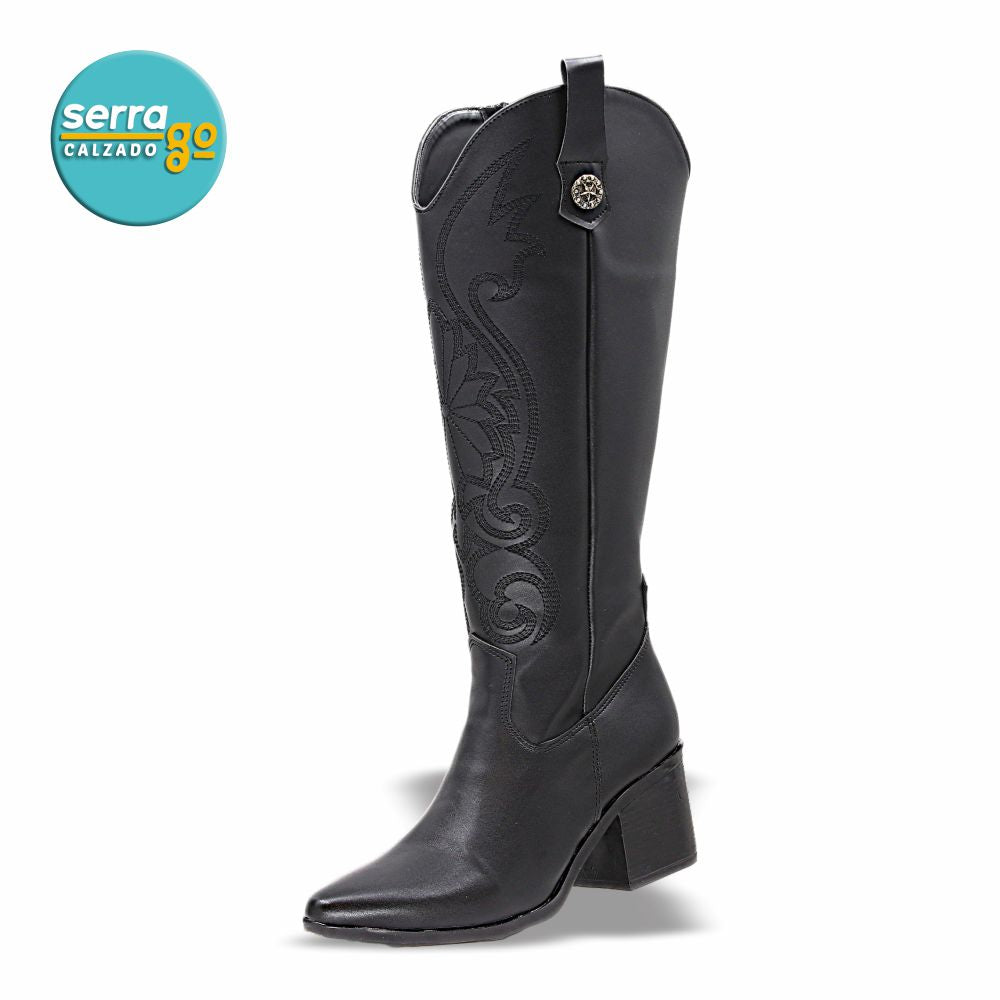 BOTA LARGA DAMA ESTILO ARKANS COLOR NEGRO