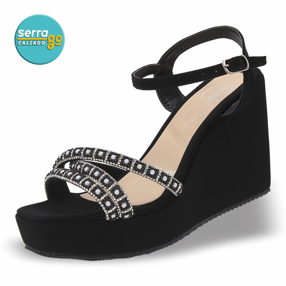 SANDALIA DE PLATAFORMA MOD. 2503 COLOR BUCK NEGRO