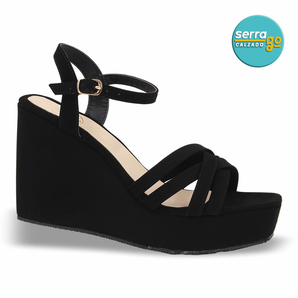 SANDALIA DE PLATAFORMA MOD. 891 COLOR BUCK NEGRO