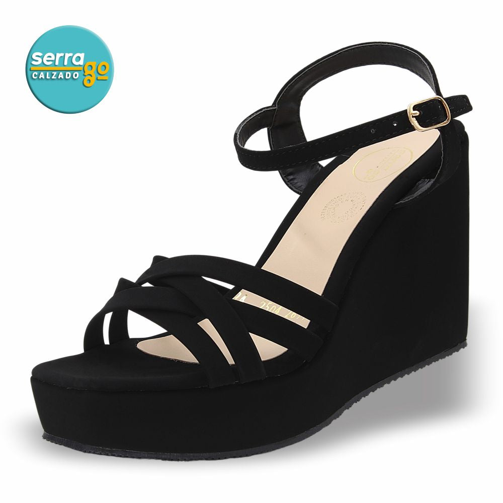 SANDALIA DE PLATAFORMA MOD. 891 COLOR BUCK NEGRO