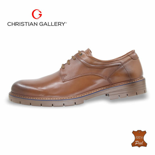 Zapato Formal de Piel mod. 732-1 color tabaco – Christian Gallery