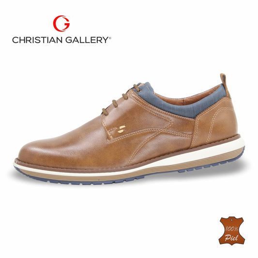 Zapato Formal de Piel mod. 6202-2 color Brandy – Christian Gallery