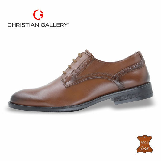 Zapato Formal de Piel mod. A302-1 color tabaco – Christian Gallery