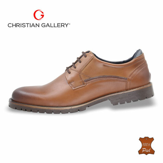 Zapato Formal de Piel mod. 556-3 color tabaco – Christian Gallery