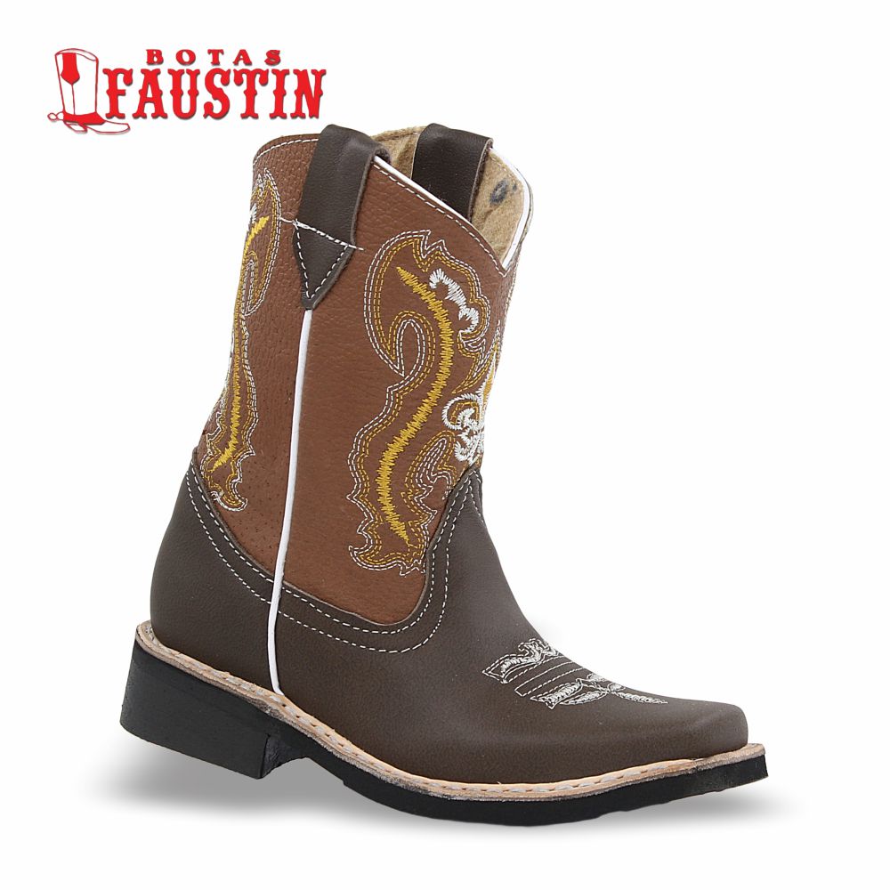 BOTA INFANTIL DE PIEL GENUINA, ESTILO 1 COLOR CAFE – FAUSTIN
