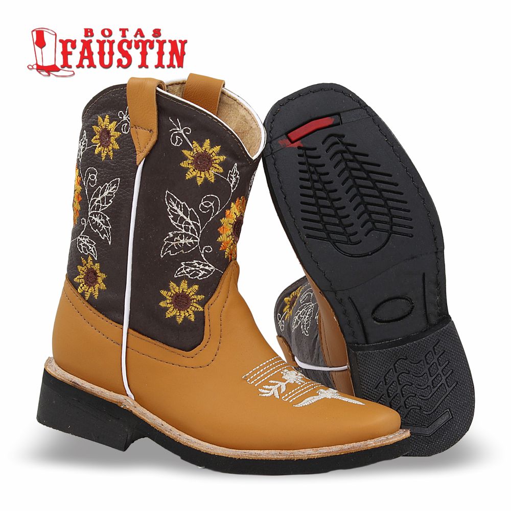 BOTA INFANTIL DE PIEL GENUINA, ESTILO 1 COLOR MANTEQUILLA – FAUSTIN