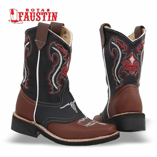BOTA INFANTIL DE PIEL GENUINA, ESTILO 2 COLOR SHEDRON TORO – FAUSTIN