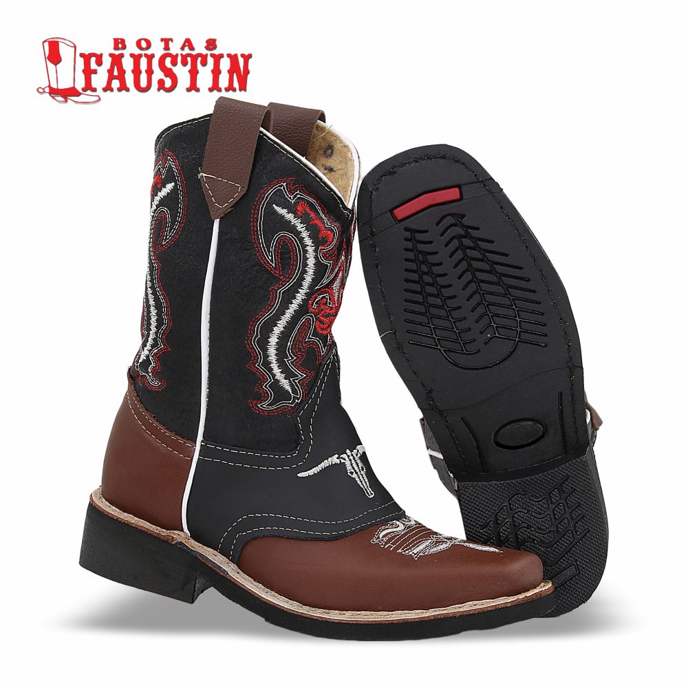 BOTA INFANTIL DE PIEL GENUINA, ESTILO 2 COLOR SHEDRON TORO – FAUSTIN