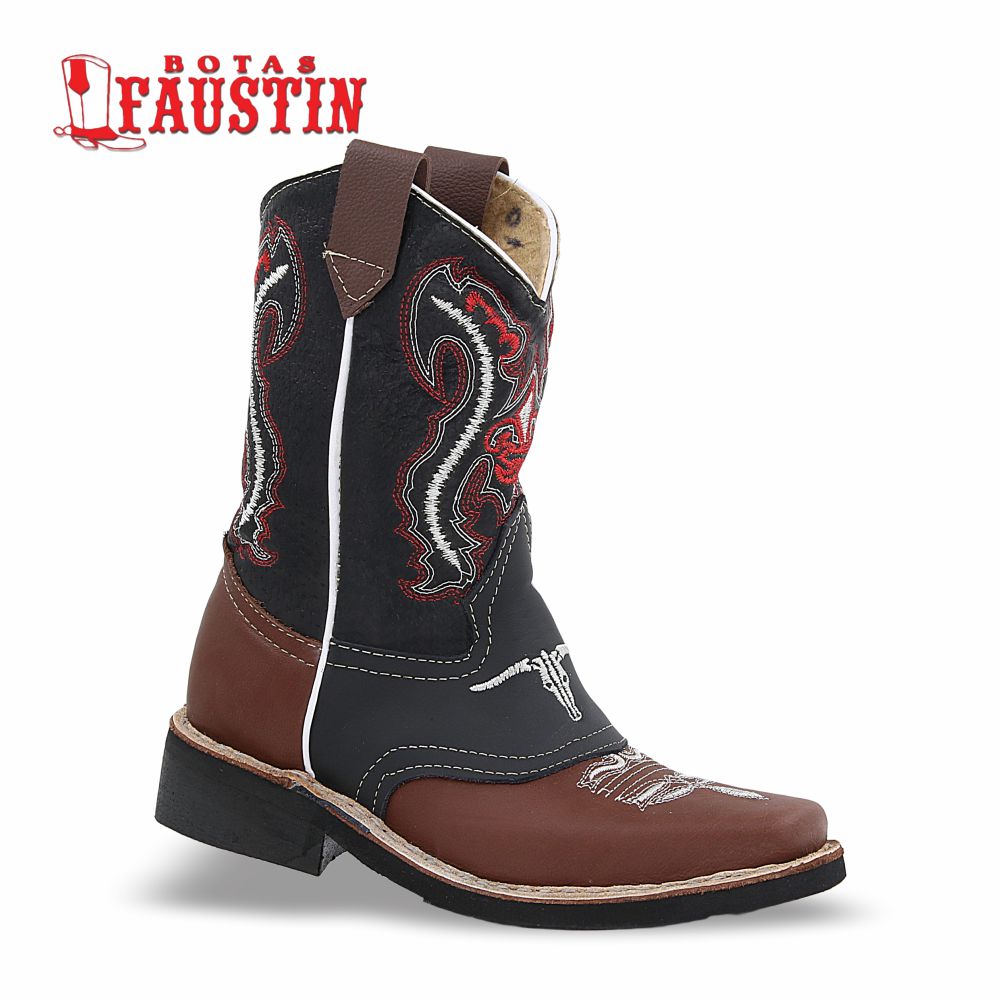 BOTA INFANTIL DE PIEL GENUINA, ESTILO 2 COLOR SHEDRON TORO – FAUSTIN
