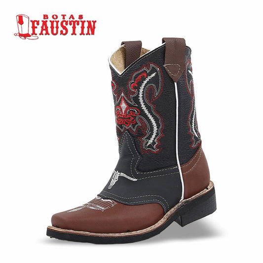 BOTA INFANTIL DE PIEL GENUINA, ESTILO 2 COLOR SHEDRON TORO – FAUSTIN