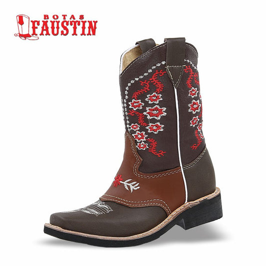 BOTA INFANTIL DE PIEL GENUINA, ESTILO 2 COLOR CAFE C. SHEDRON – FAUSTIN