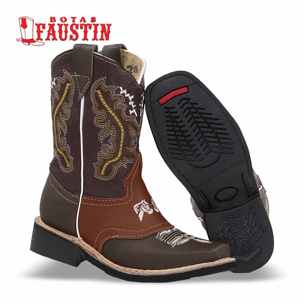 BOTA INFANTIL DE PIEL GENUINA, ESTILO 1 COLOR CAFE SHEDRON – FAUSTIN
