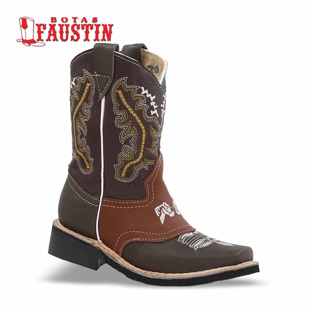 BOTA INFANTIL DE PIEL GENUINA, ESTILO 1 COLOR CAFE SHEDRON – FAUSTIN