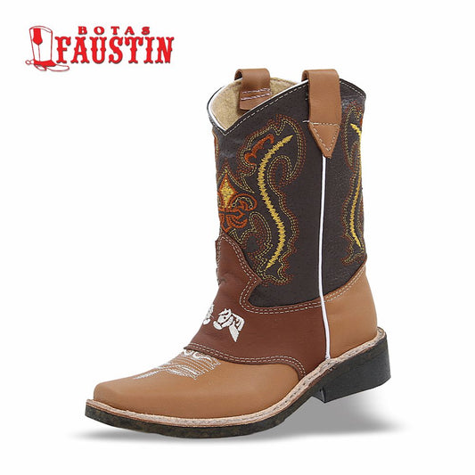 BOTA INFANTIL DE PIEL GENUINA, ESTILO 1 COLOR CAMEL SHEDRON – FAUSTIN