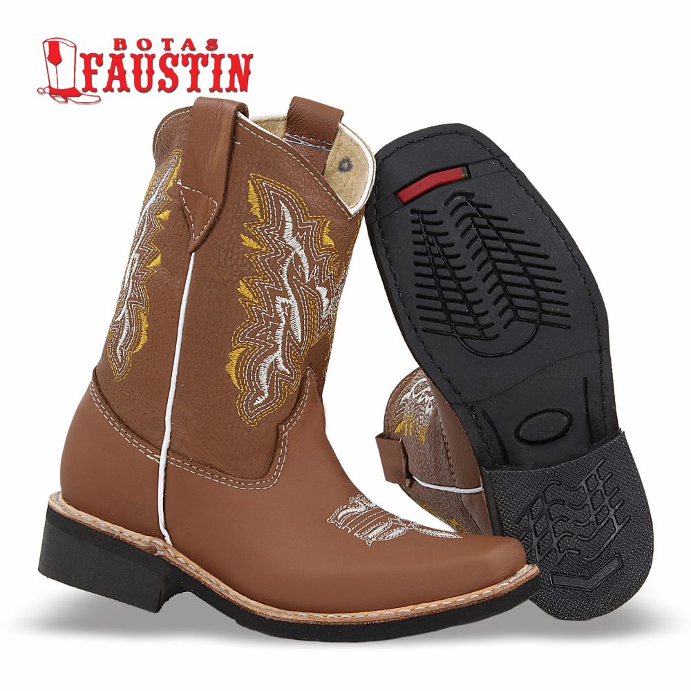 BOTA INFANTIL DE PIEL GENUINA, ESTILO 1 COLOR CAFE TANG – FAUSTIN