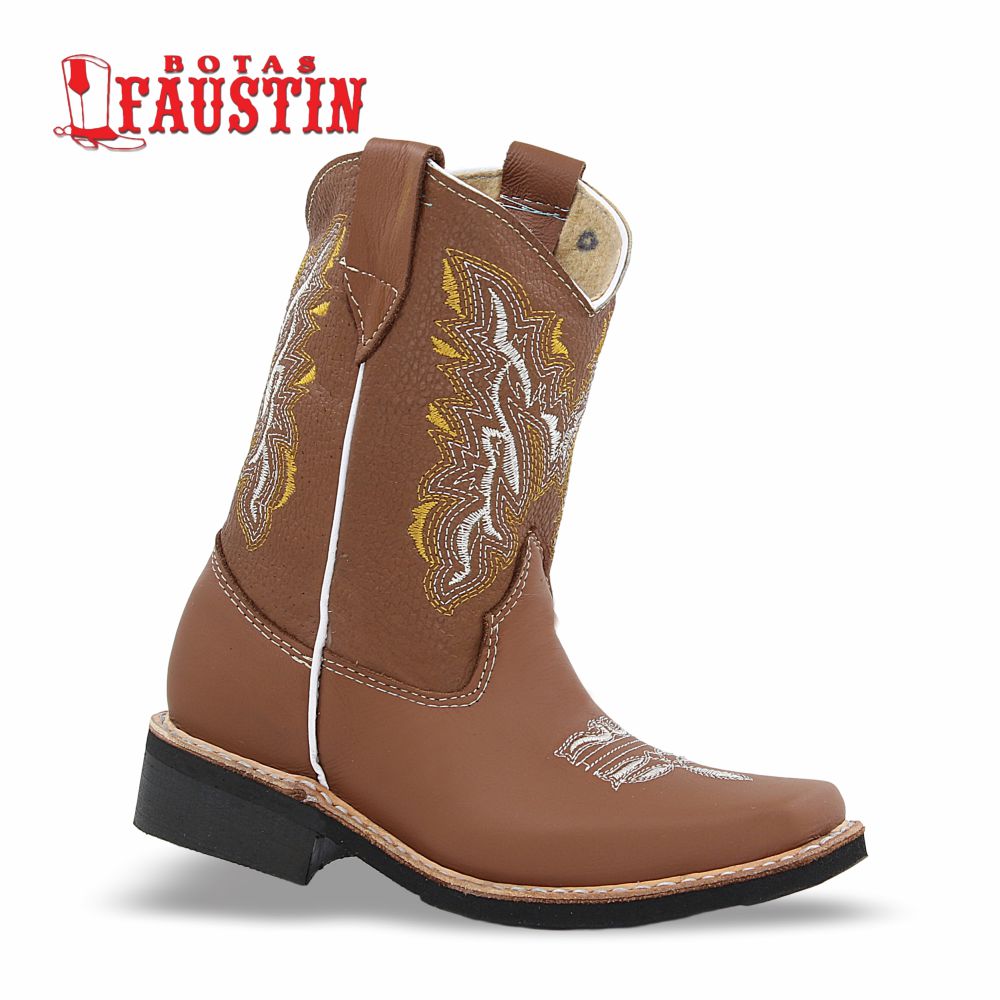 BOTA INFANTIL DE PIEL GENUINA, ESTILO 1 COLOR CAFE TANG – FAUSTIN